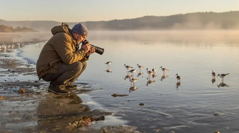 Christophe photographie les oiseaux migrateurs sur la plage d’Excenevex : voici pourquoi il vient